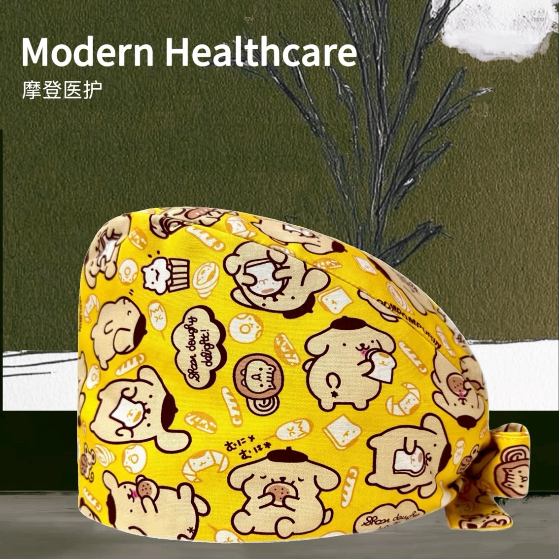 手术室帽子原创中厚纯棉卡通