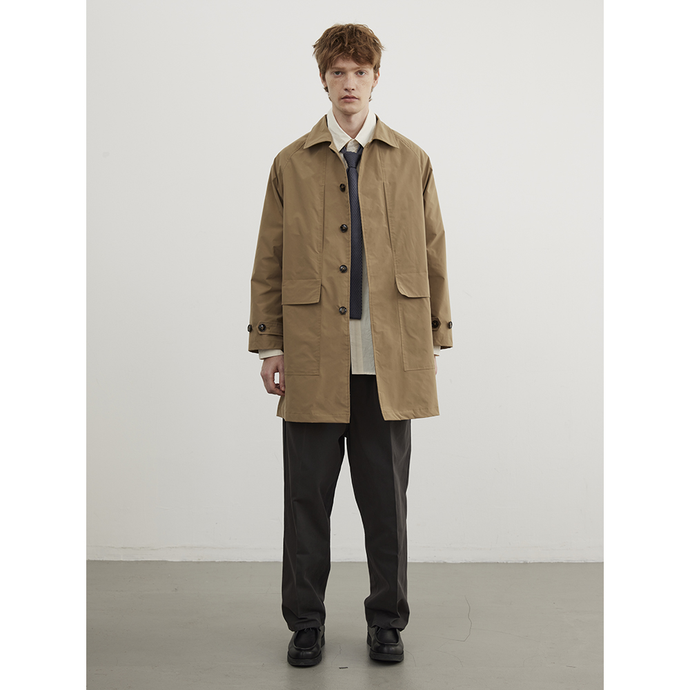 BURCS 新复古巴尔玛肯风衣外套男士中长款轻量百搭大衣 PH8JK01