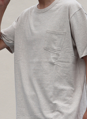 Riding High 日本制老式针织机制天竺雪花棉纯色通勤口袋短袖T恤