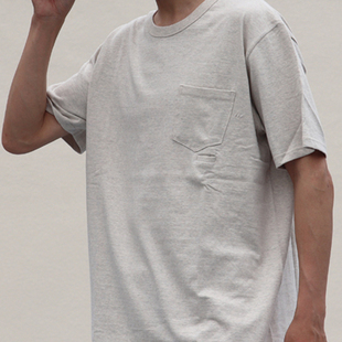 Riding High 日本制老式针织机制天竺雪花棉纯色通勤口袋短袖T恤