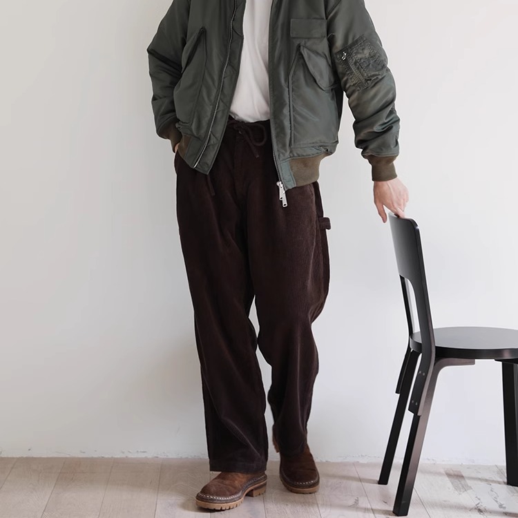 REMOCREVO 春夏季节限定 宽舒灯芯绒工作长裤  签名剪裁 PT-312