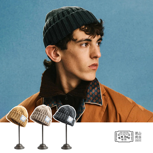 冷帽 纯棉经典 H.W.DOG日制复古红十字针织帽 做旧漂白质感