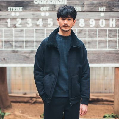 老厂牌针织翻领复古外套