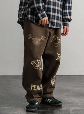 KRIFF MAYER 法式M-52军裤改良 重磅斜纹手绘工装裤 磨毛水洗做旧