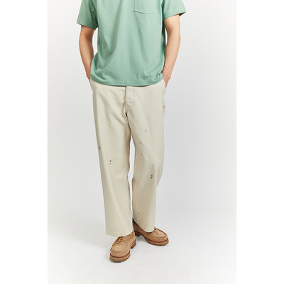 REMOCREVO泼墨卡其宽松休闲裤