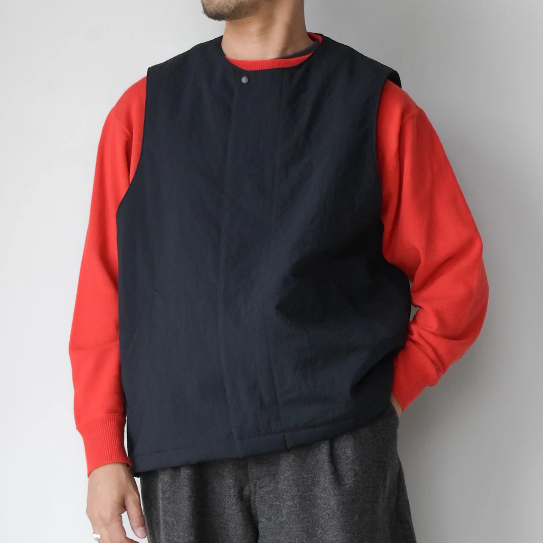 日系简约高阶感羊毛绒防寒马甲 宽松 Still By Hand 盐缩尼龙背心,男装,常规马甲,淘宝优惠券,粉丝福利购,淘宝优惠卷