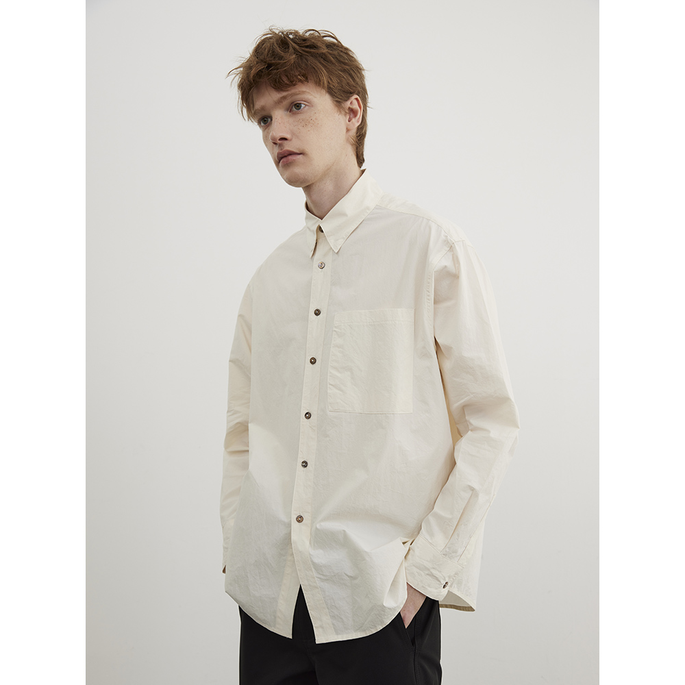 BURCS小众设计匹马棉微廓形衬衫Cityboy日系穿搭通勤休闲长袖衬衣