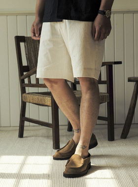 VALLEE 全亚麻/棉麻混纺法式宽松休闲短裤 零压无负担 VE074