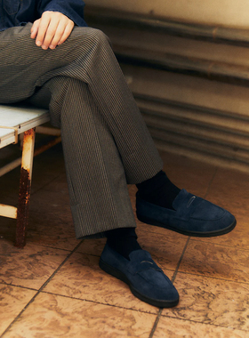 Brother Bridge 自由随性城市穿搭 一脚蹬懒人鞋兄弟桥麂皮鞋