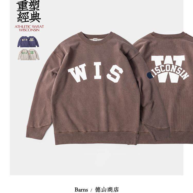 BARNS VINTAGE SWEAT 签名制作旧化再现二手衣质感复古卫衣 23427