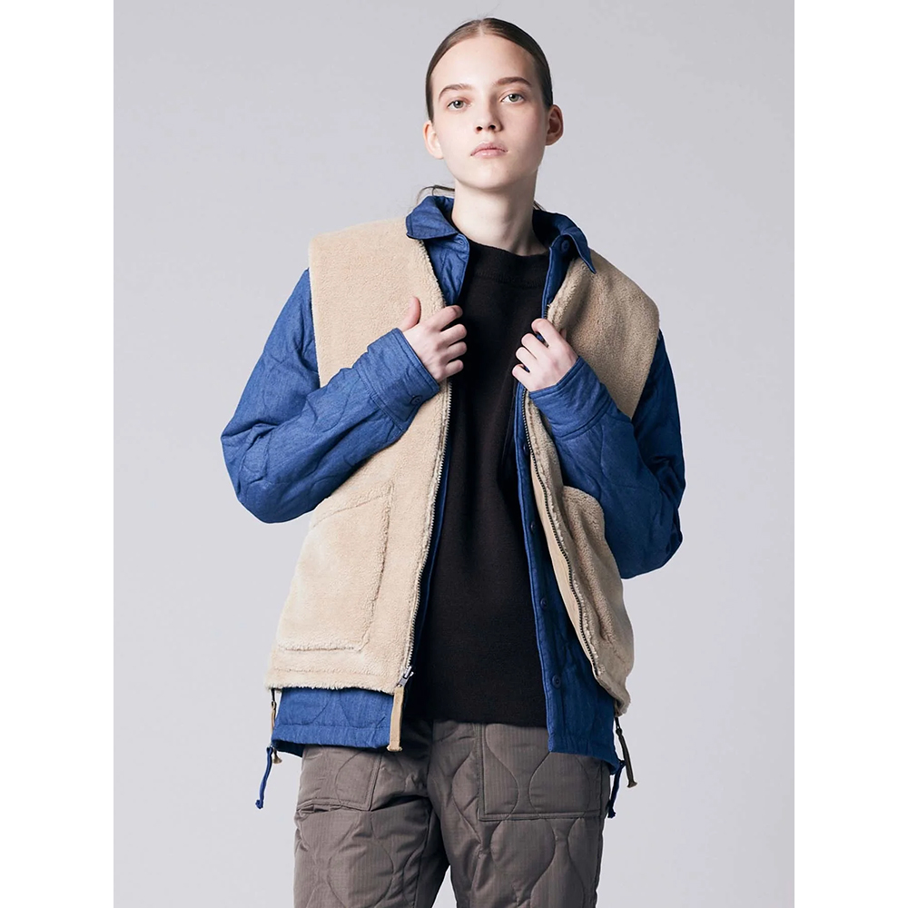 TAION军事风双面穿马甲 羽绒+摇粒绒 冬季叠穿V领背心