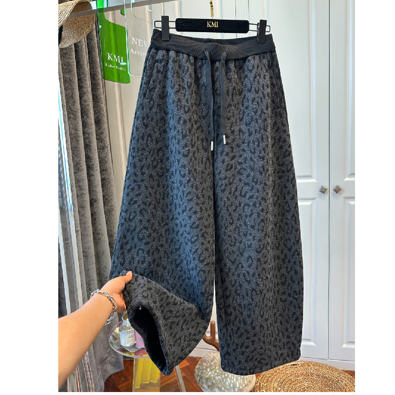 胖妹妹200斤大码复古流行加绒加厚豹纹弯刀裤女秋冬保暖阔腿裤子,女装/女士精品,休闲裤,淘宝优惠券,粉丝福利购,淘宝优惠卷