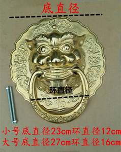 中式仿古实木门扣手大门把手纯铜狮子头玻璃门兽头门环装饰铜拉手