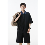 夏季潮牌短裤穿搭两件套TZ41-P85控138棉50%聚酯纤维45%氨纶5%，男装牛仔裤，星座302A