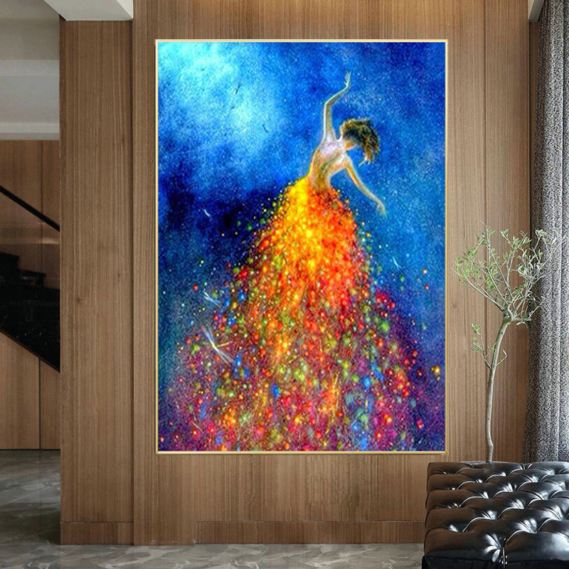 钻石画满钻卡通少女舞动青春5d点贴钻十字绣客厅卧室新款简约小幅