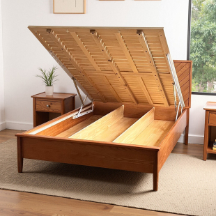 1米8白蜡木1米5带储物空间适合小房间的床2025年新款全实木双人床