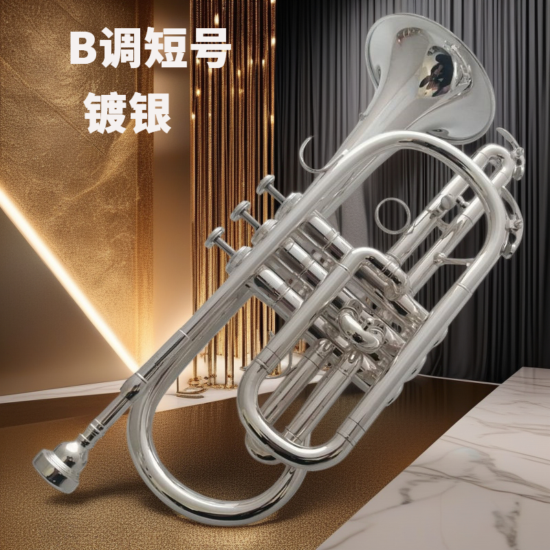 厂家销售短号乐器降B调镀银小号乐器洋号学生初学成人乐队推荐