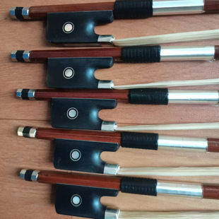 大提琴琴弓子专用马尾琴弓乌木尾库圆弓巴西红檀木绕银丝精制优选