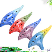 满天星陶笛12孔初学入门乐器学校教学演奏曲谱挂绳保护袋AC调