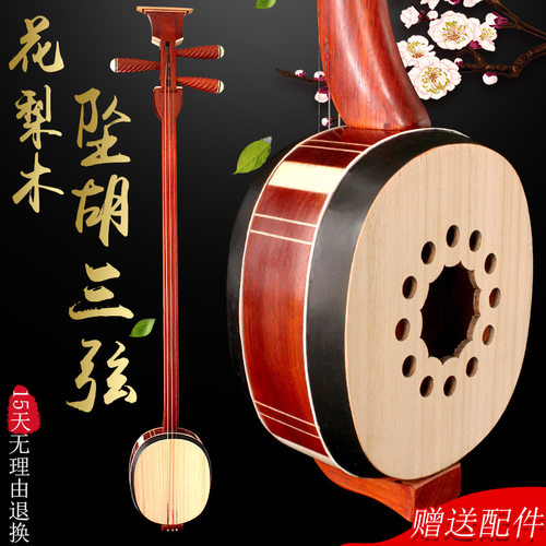 花梨木三弦坠琴河南专业坠胡花梨木三弦坠琴板三弦乐器 乐器配件