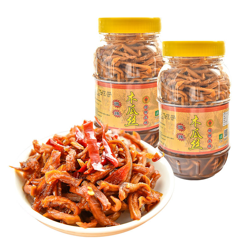 木瓜丝大瓶装 广西特产木瓜脆下饭咸菜香辣木瓜条木瓜丝干酱菜