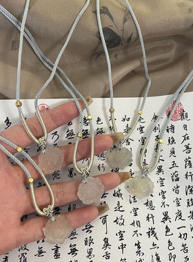 新中式国风莲花项链女古风禅意简约百搭平安扣锁骨链气质编织颈链