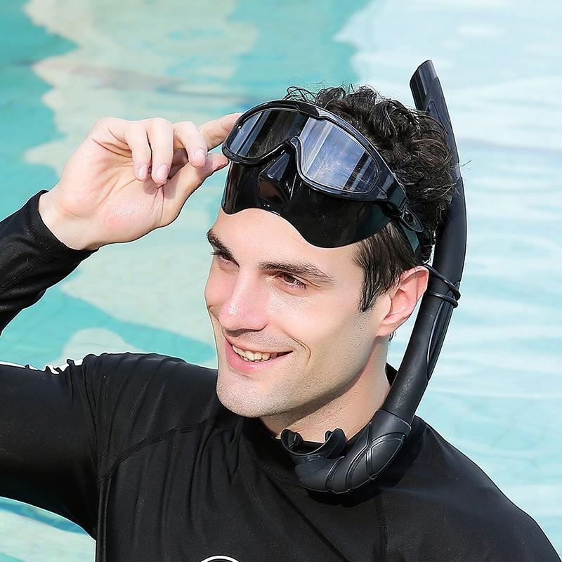 浮潜二宝高清防雾潜水镜呼吸管浮浅面镜防水干式自由潜水面罩