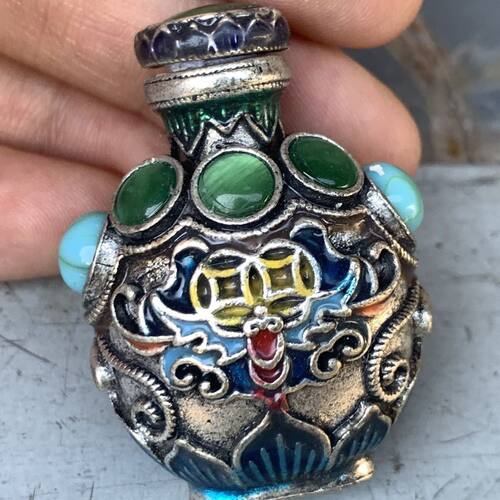纯银藏老收旧货鼻吸实用烟