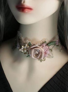 原创项链复古花朵颈链少女心锁骨链清新ins风2025甜美小众项饰女