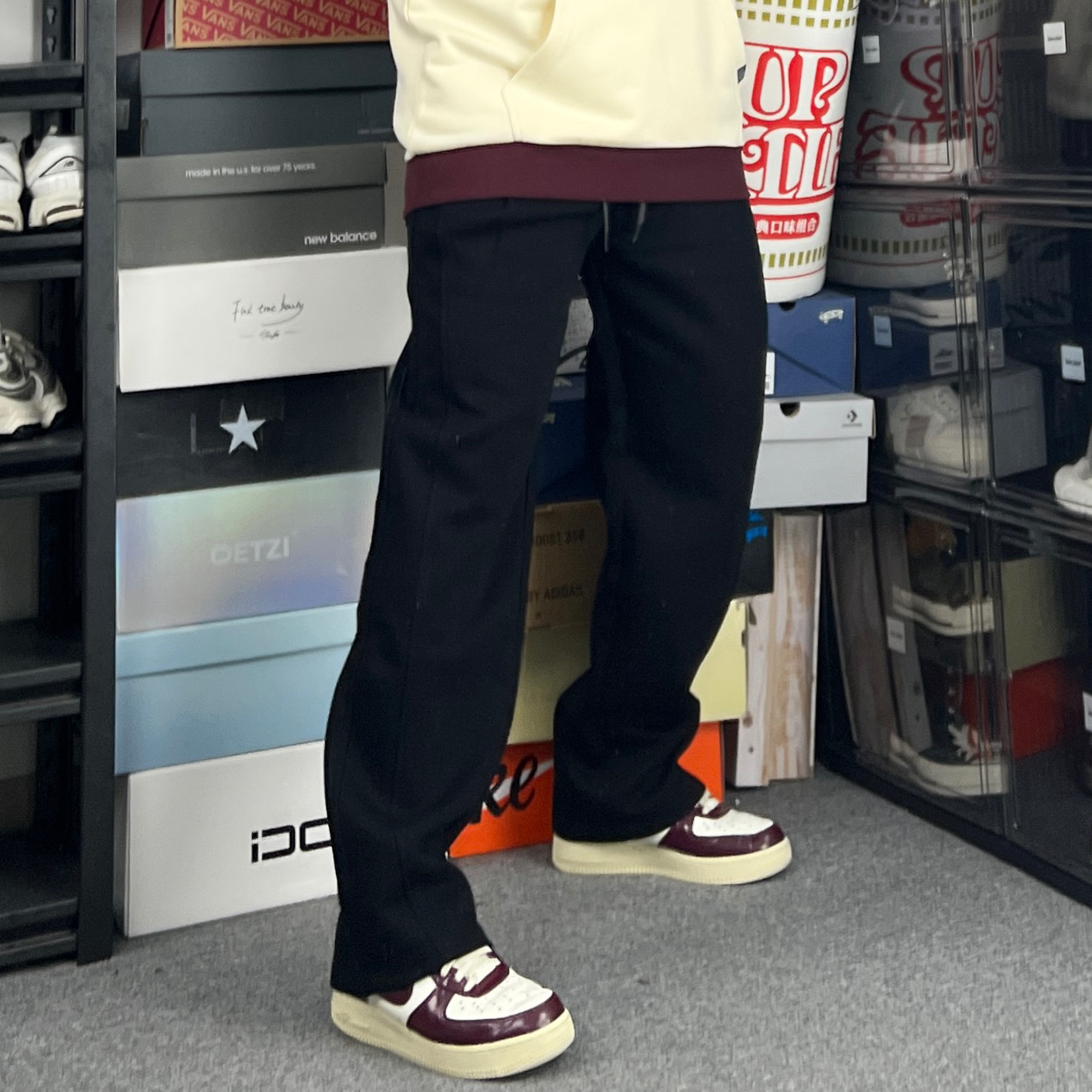 斌斌梨韩式休闲慵懒风宽松卫裤男拼接百搭潮流vibe风基础垂感长裤,男装,卫裤,淘宝优惠券,粉丝福利购,淘宝优惠卷