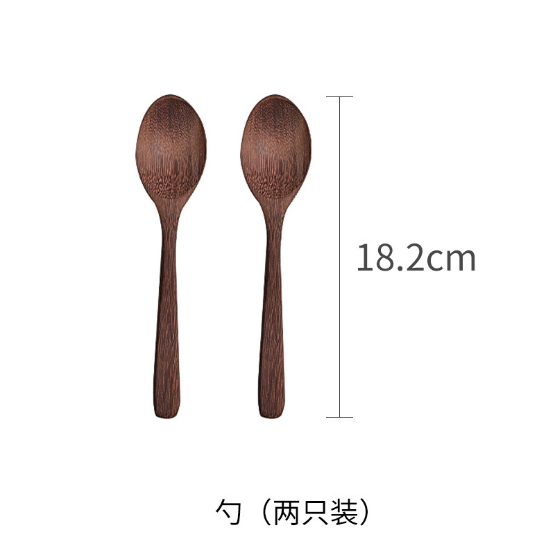 鸡翅木筷子家用高档无漆无蜡防滑防霉耐高温实木勺子家庭套装儿童