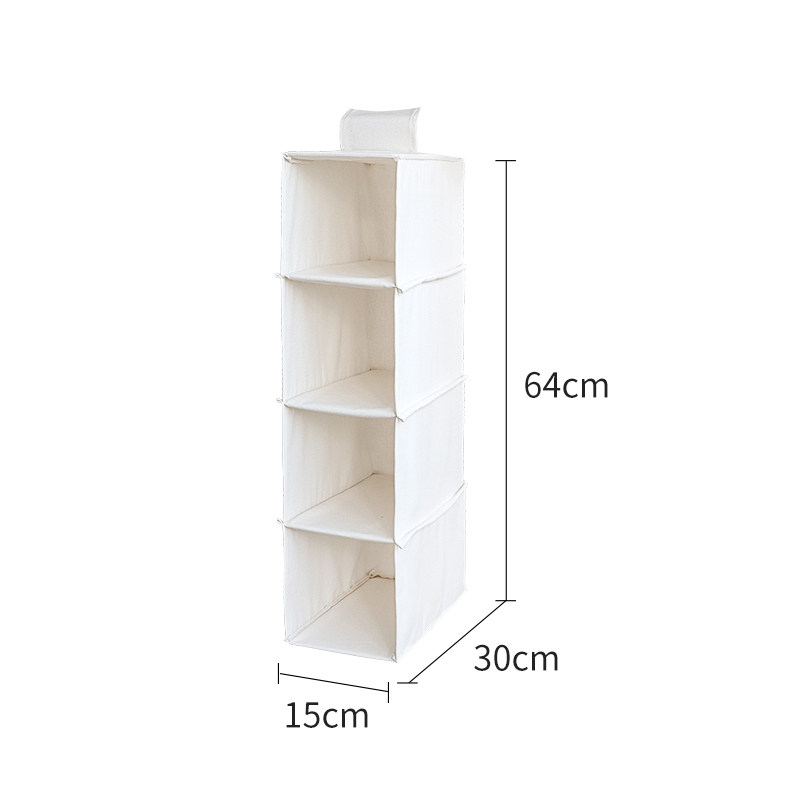 thumbnail for Cotton and linen wardrobe hanging storage hanging bag drawer wardrobe clothes underwear storage artifact dormitory multi-layer
