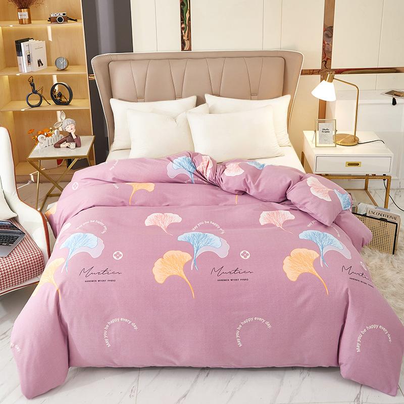 纯棉加厚磨毛简约印花被套