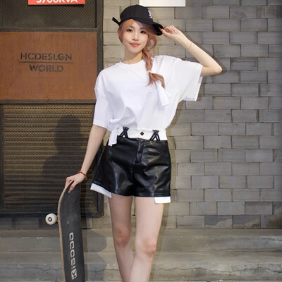 蝴蝶结宽松阔版短袖T恤女