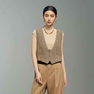 YIJIANGLAN 马甲设计感小众气质优雅百搭毛呢8D6089 2025早秋新品