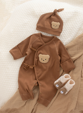 超显白上镜新生婴儿儿衣服秋冬套装满月初生男女宝宝5259码连体衣