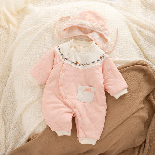 按扣可爱公主风斜襟冬季保暖