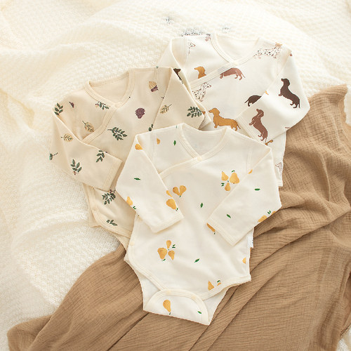 新生儿四季纯棉包屁衣婴儿护肚长袖三角哈衣春秋包臀衣连身三角爬