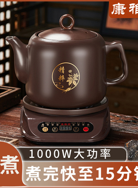 康雅顺1000w中药壶煎中医电煮砂锅紫砂煲熬药罐家用全自动煎药壶