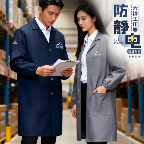防静电大褂工作服定制耐脏耐磨罩衣男款仓库车间搬运工装劳保厂服