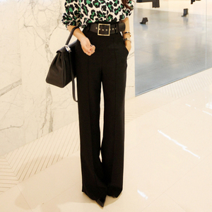 2020春季新款韩版职业高腰黑色长裤气质修身时尚显瘦西装阔腿裤潮