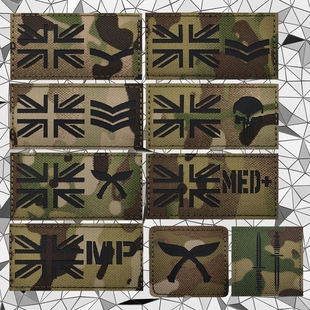 英国利剑旗帜MC迷彩国旗IR反光魔术贴徽章战术背包装饰惩罚者臂章
