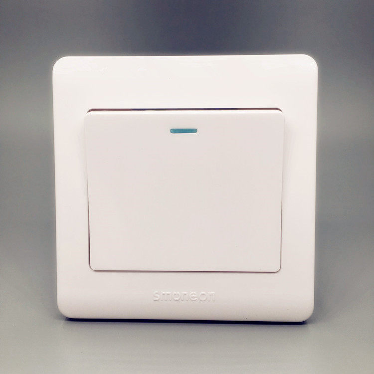 一开单控开关 一位1开单联单开单控墙壁开关面板白色 暗装86型