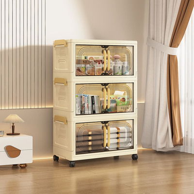 新收纳柜免安装儿童衣柜塑料宝宝储物柜子家用卧室折叠置物柜YUYU
