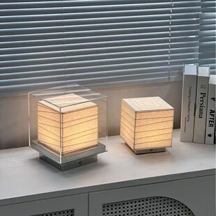 设计师款日式极简客厅卧室床头壁灯酒店民宿书房创意氛围玻璃台灯