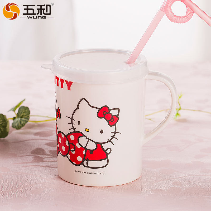 五和纯密胺餐具 Hello Kitty 凯蒂猫带盖杯、儿童杯 KT-36|msdalam kategori pinggan mangkuk, Cup/cawan/cerek, Dengan mudah Cup - dari Buy2taobao.com untuk memberikan perkhidmatan ejen Taobao profesional membeli