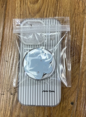 ins小众韩系时髦简约黑白条纹蓝色花朵磁吸支架适用iphone17ProMax苹果16手机壳15新款15promax女17高级感