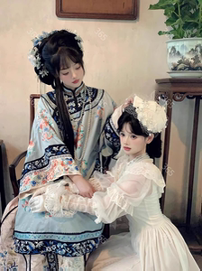 晚清格格服留洋大小姐闺蜜艺术照写真汉服复古风外景旅拍摄影服装