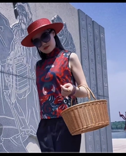 杨丽萍同款梭织刺绣背心马甲复古原创民族风中国风印花短款女夏季