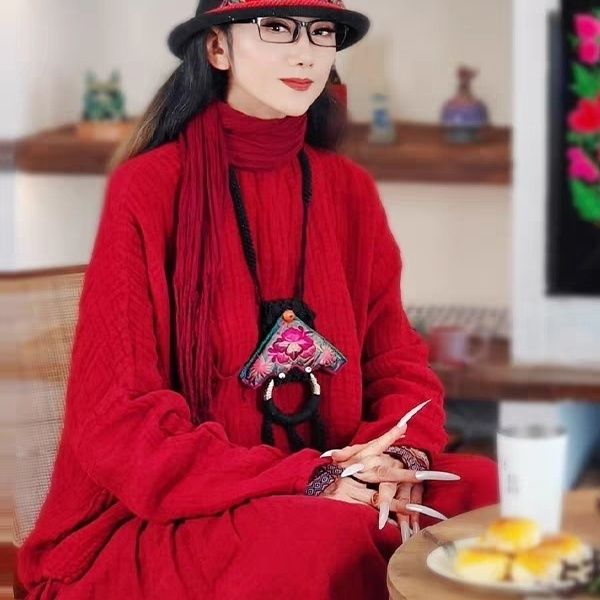 杨丽萍表演同款雀云裳民族风上衣半身裙套装女秋冬女装领礼服显瘦